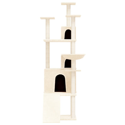 Rascador Para Gatos Con Postes De Sisal Crema 175 Cm_2