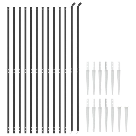 Cerca De Alambre Con Pinchos De Anclaje Gris Antracita 1,6x25 M / Vetonek_0