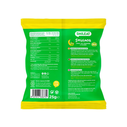 Pack 3x Smilitos, gusanitos de manzana y plátano 25g snack Smileat