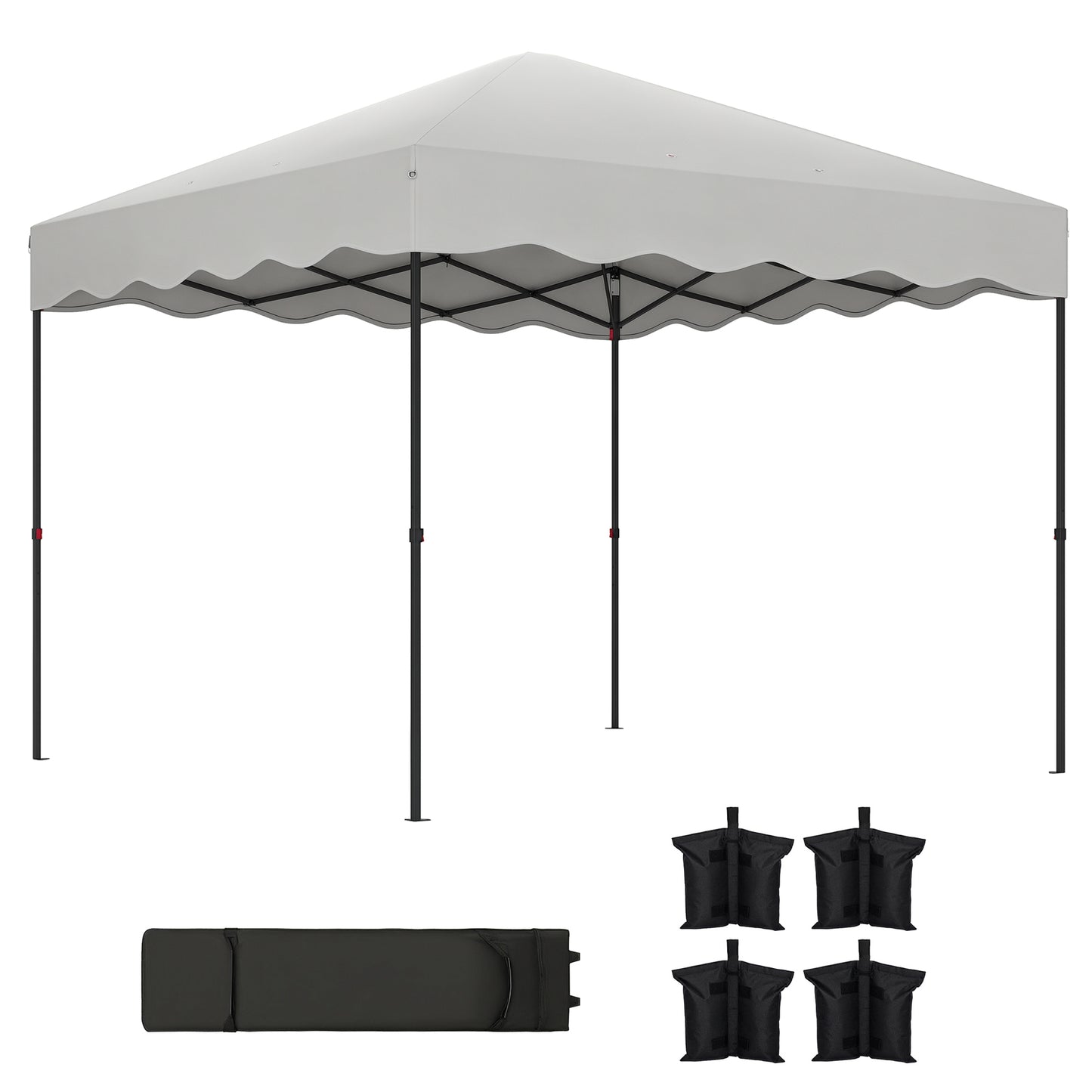 Outsunny Carpa Plegable Pop-up Gazebo 3x3 M Con Protección Uv 50+ Blanco_0