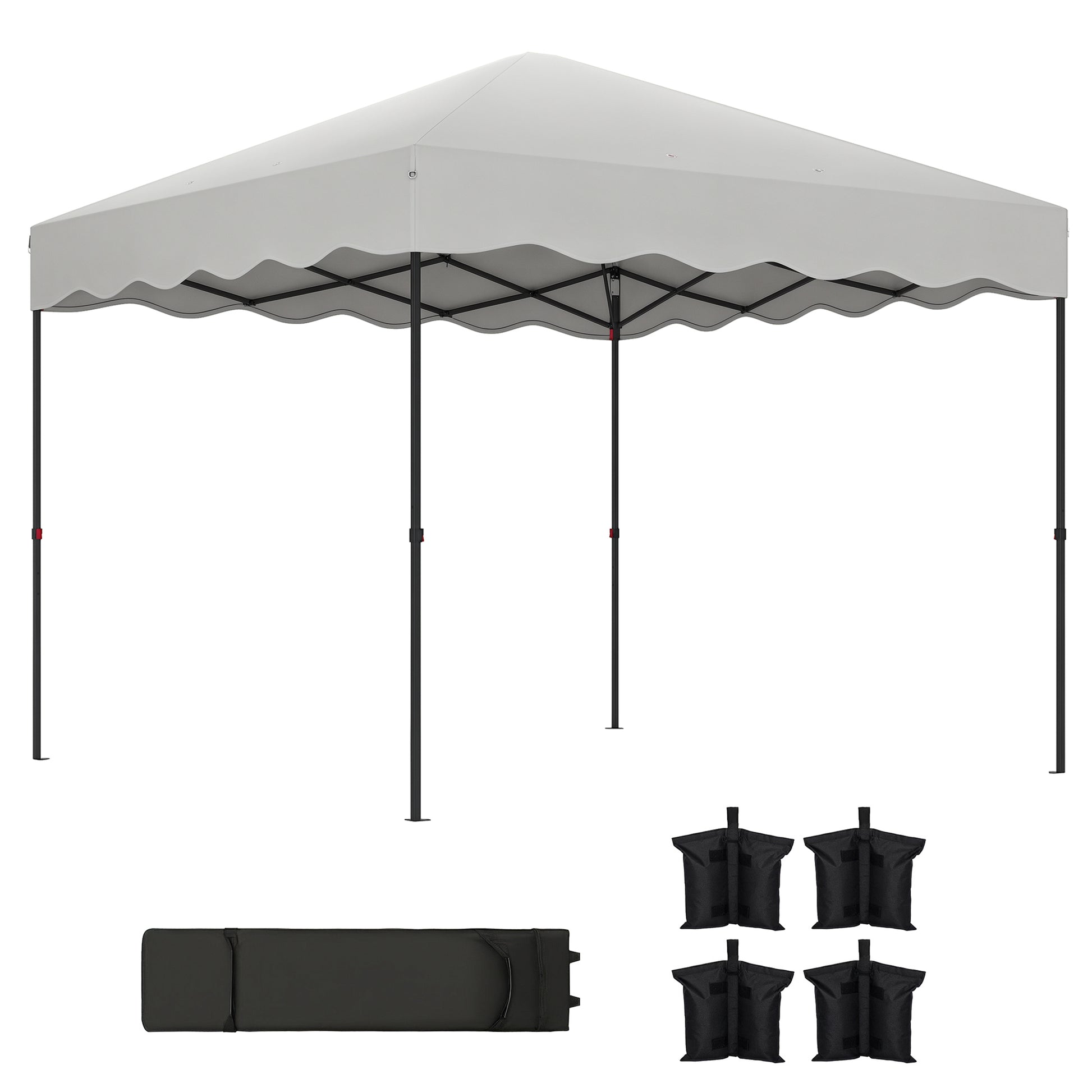 Outsunny Carpa Plegable Pop-up Gazebo 3x3 M Con Protección Uv 50+ Blanco_0