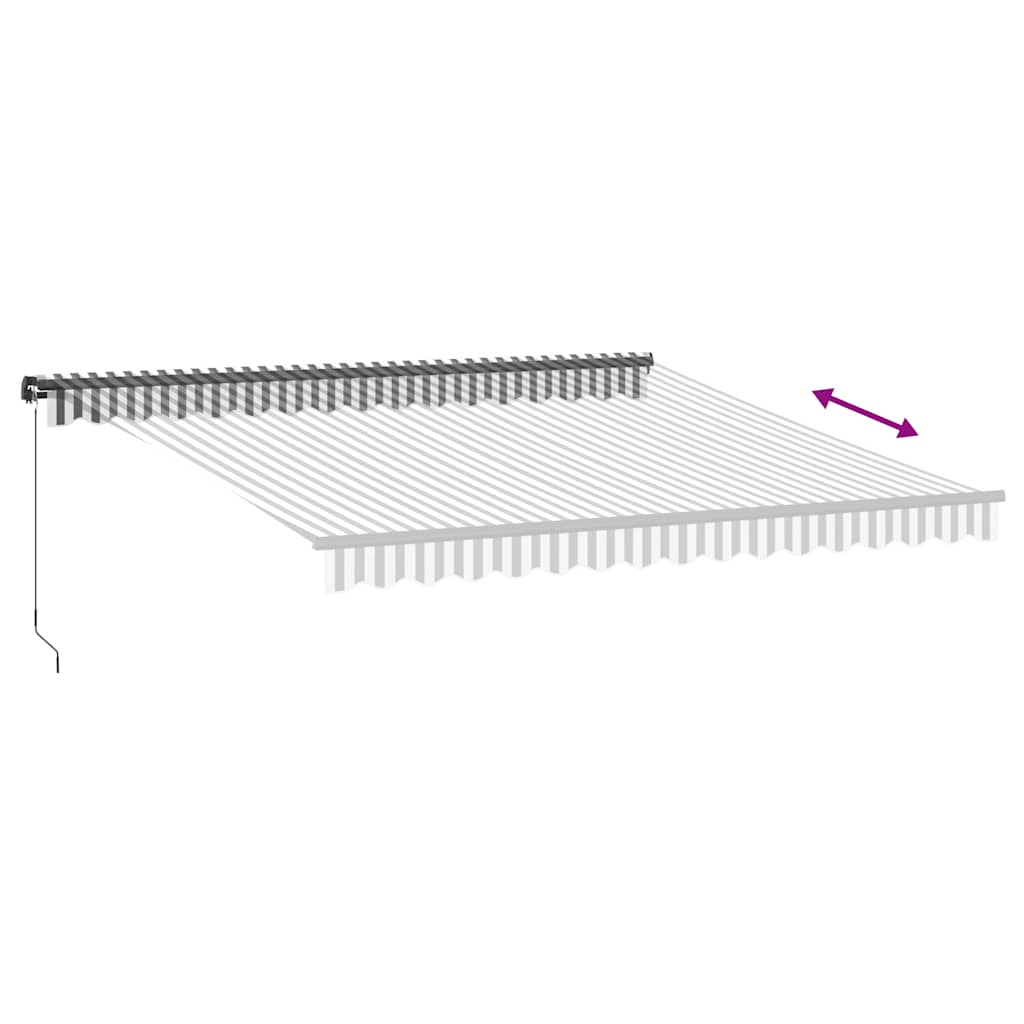 Toldo Retráctil Manual Gris Antracita Y Blanco 400x350 Cm_4