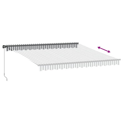 Toldo Retráctil Manual Gris Antracita Y Blanco 400x350 Cm_4