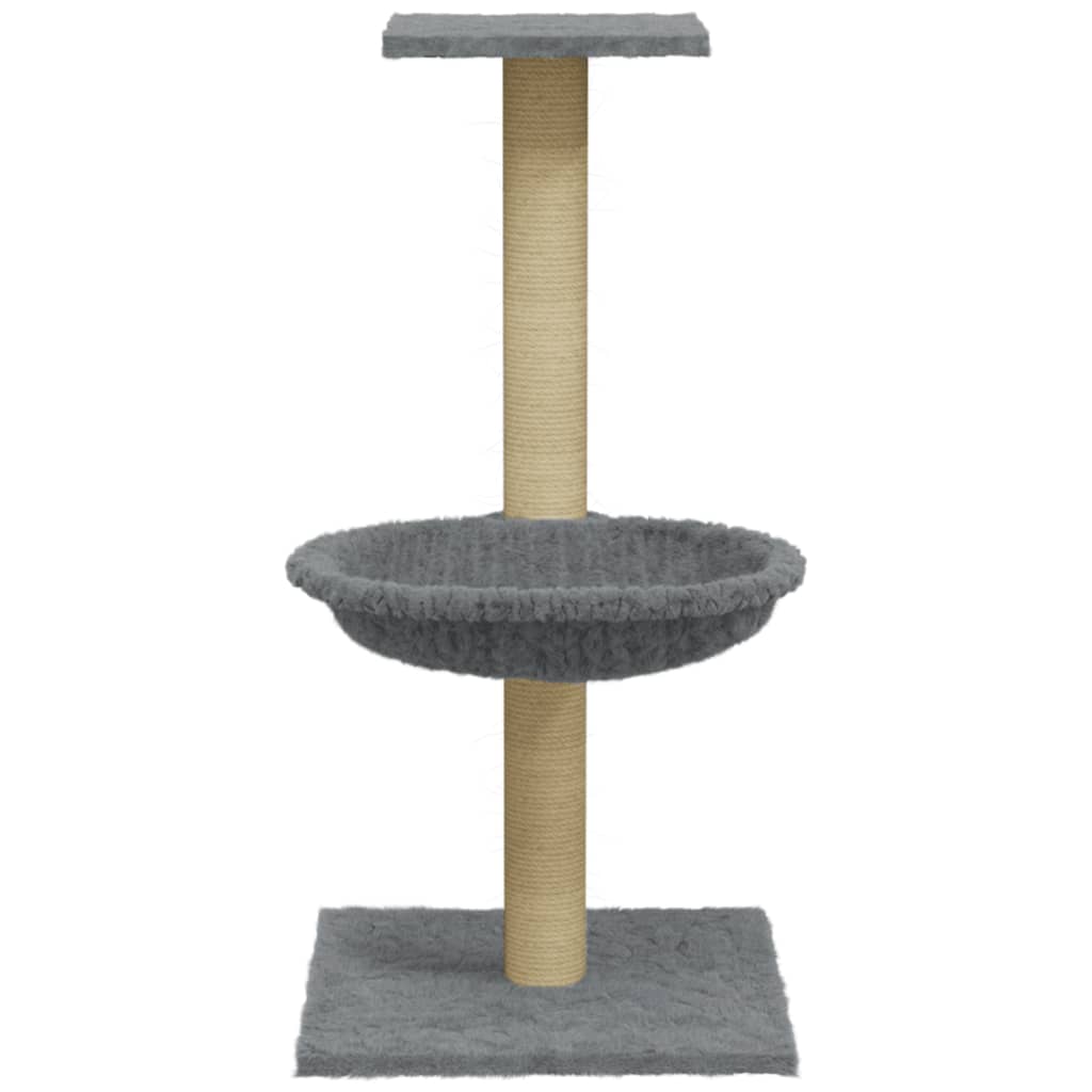 Rascador Para Gatos Con Poste De Sisal Gris Claro 74 Cm_3