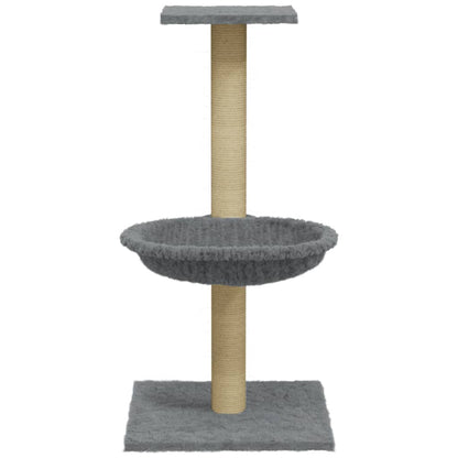 Rascador Para Gatos Con Poste De Sisal Gris Claro 74 Cm_3