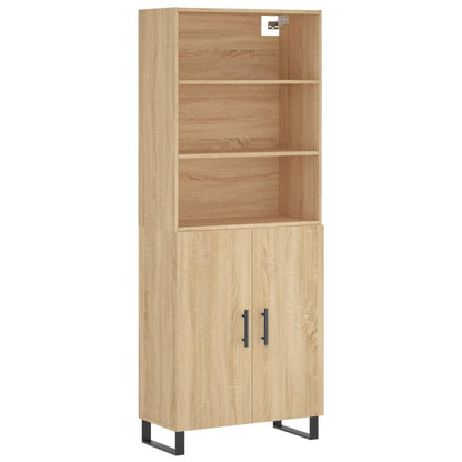 Aparador Alto Madera Contrachapada Color Roble 69,5x34x180 Cm_1
