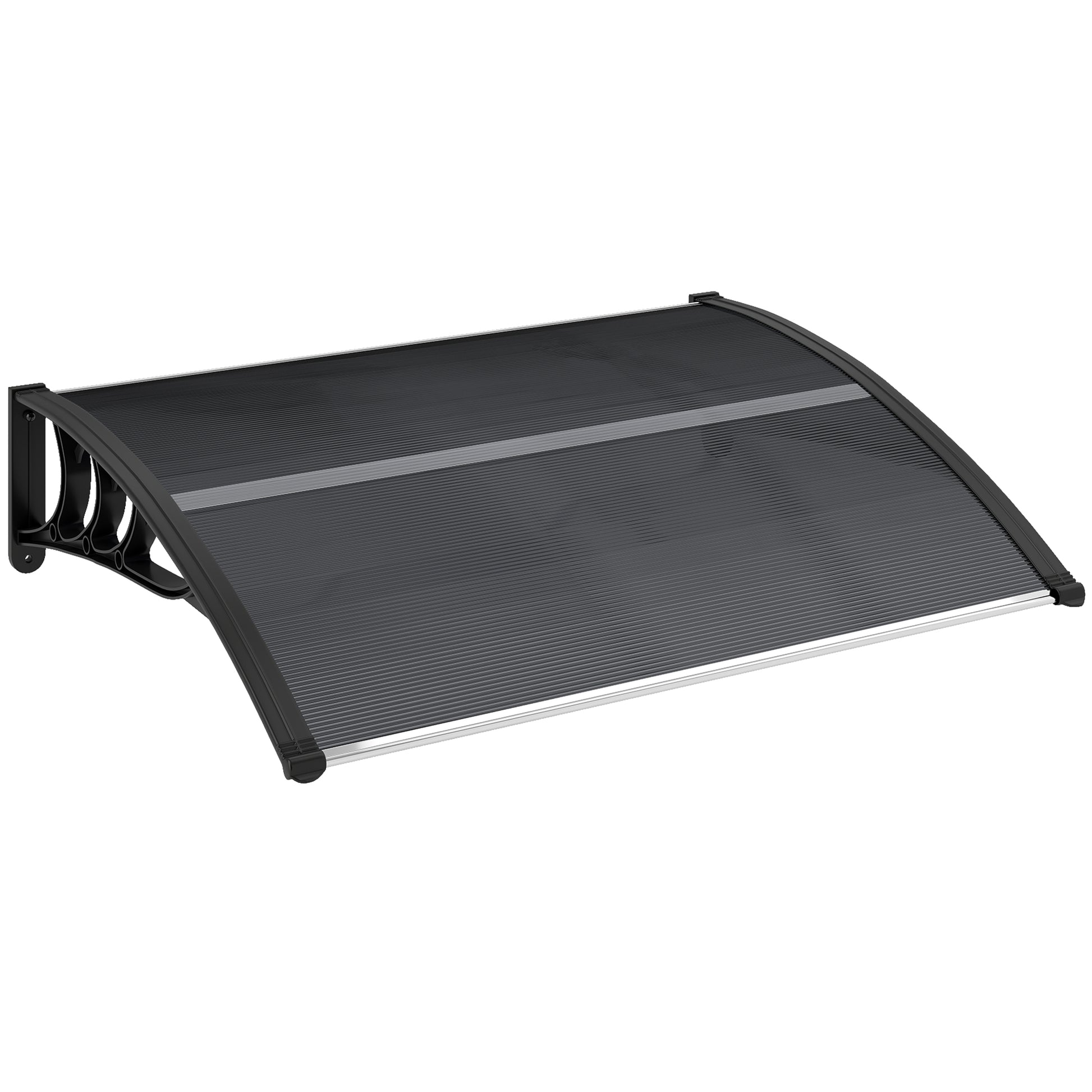 Outsunny Marquesina Exterior Para Puertas Y Ventanas 100x75 Cm Negro_0