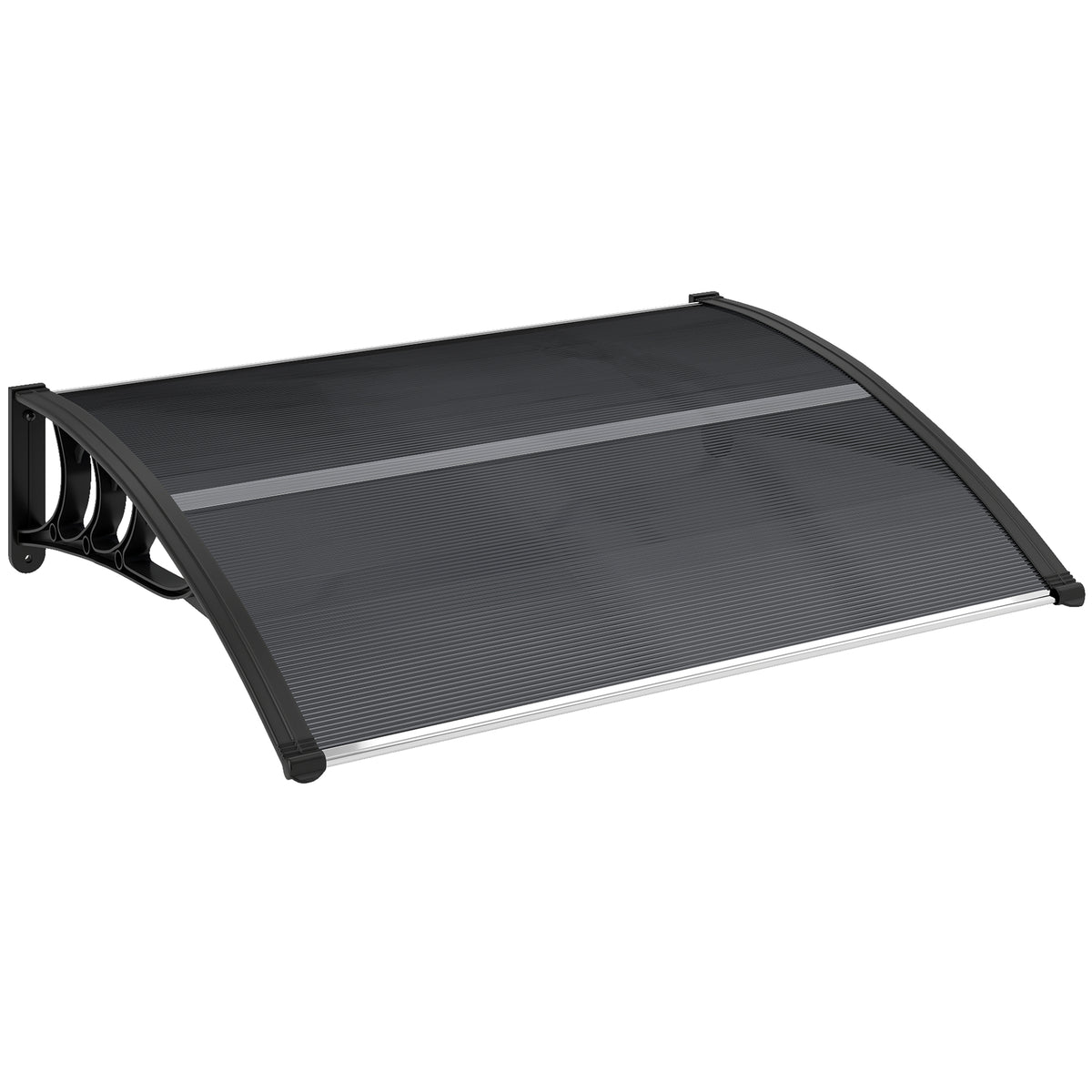 Outsunny Marquesina Exterior Para Puertas Y Ventanas 100x75 Cm Negro_0