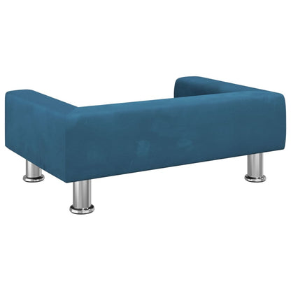 Cama Para Perros De Terciopelo Azul 70x45x26,5 Cm / Vetonek_0