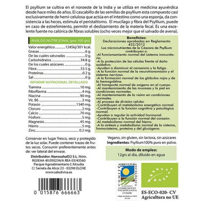 Psyllium en polvo 200 g, Salud Viva