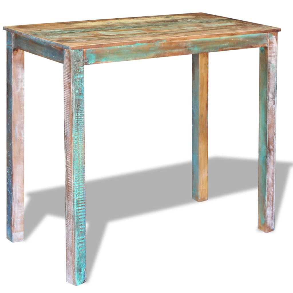 Mesa De Bar Madera Maciza Reciclada 115x60x107 Cm_3