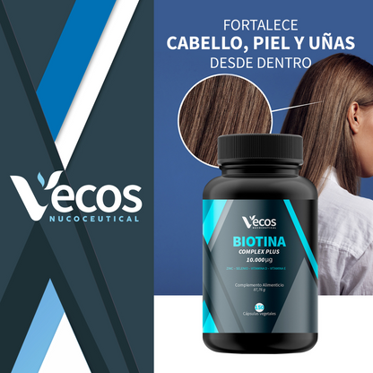 Biotina 10000 Mcg Vecos 150 Cápsulas | Anticaída Del Cabello, Cuidado De Piel Y Uñas_1