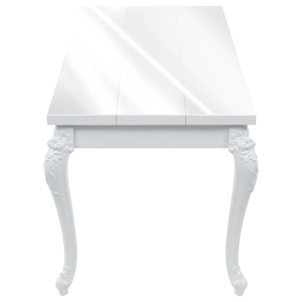 Mesa De Comedor Blanco Brillante 179x89x81 Cm_2
