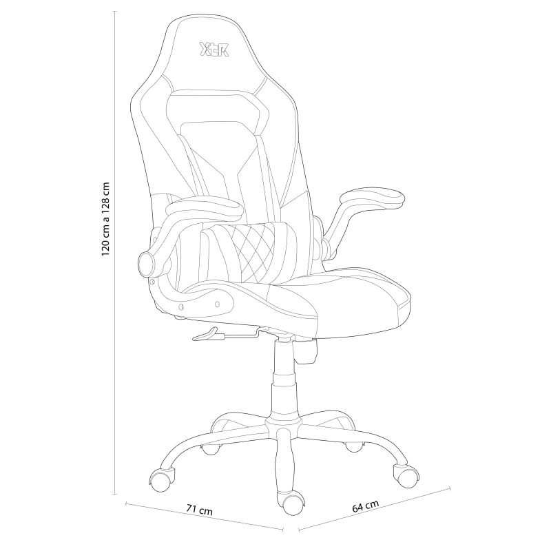Silla Gaming Xtr X20 Tapizado, Negro, 50 X 122–132 X 50_4