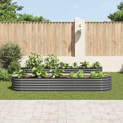 Arriate De Acero Galvanizado Gris 320x80x44 Cm_2