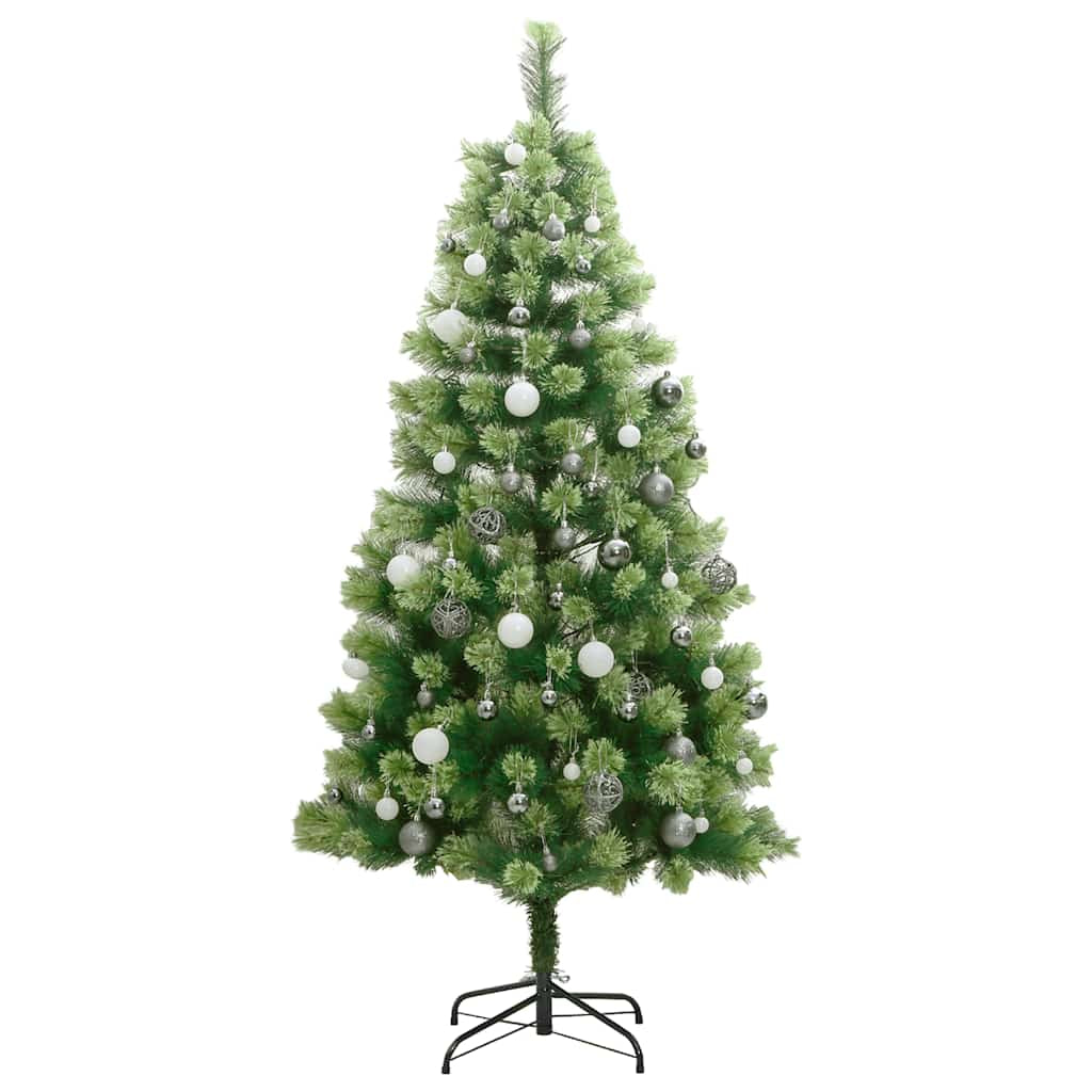 Vidaxl Árbol De Navidad Artificial Con Bisagras 300 Led Y Bolas 240 Cm_3