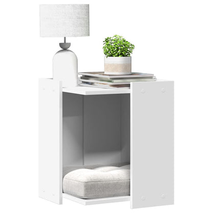 Vidaxl Mueble Arenero Para Gatos Madera Ingeniería Blanco 42x42x51 Cm_1