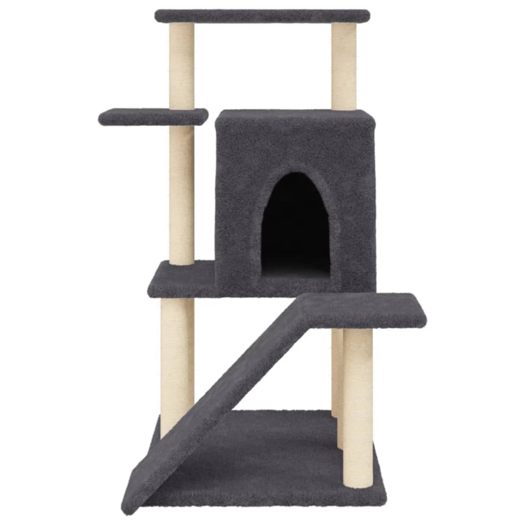 Vidaxl Rascador Para Gatos Con Postes De Sisal Gris Oscuro 97 Cm_3