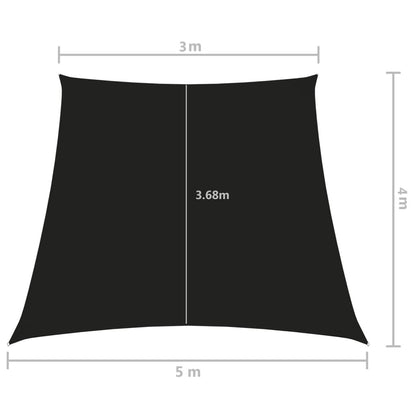Vidaxl Toldo De Vela Trapezoidal De Tela Oxford Negro 3/5x4 M_2