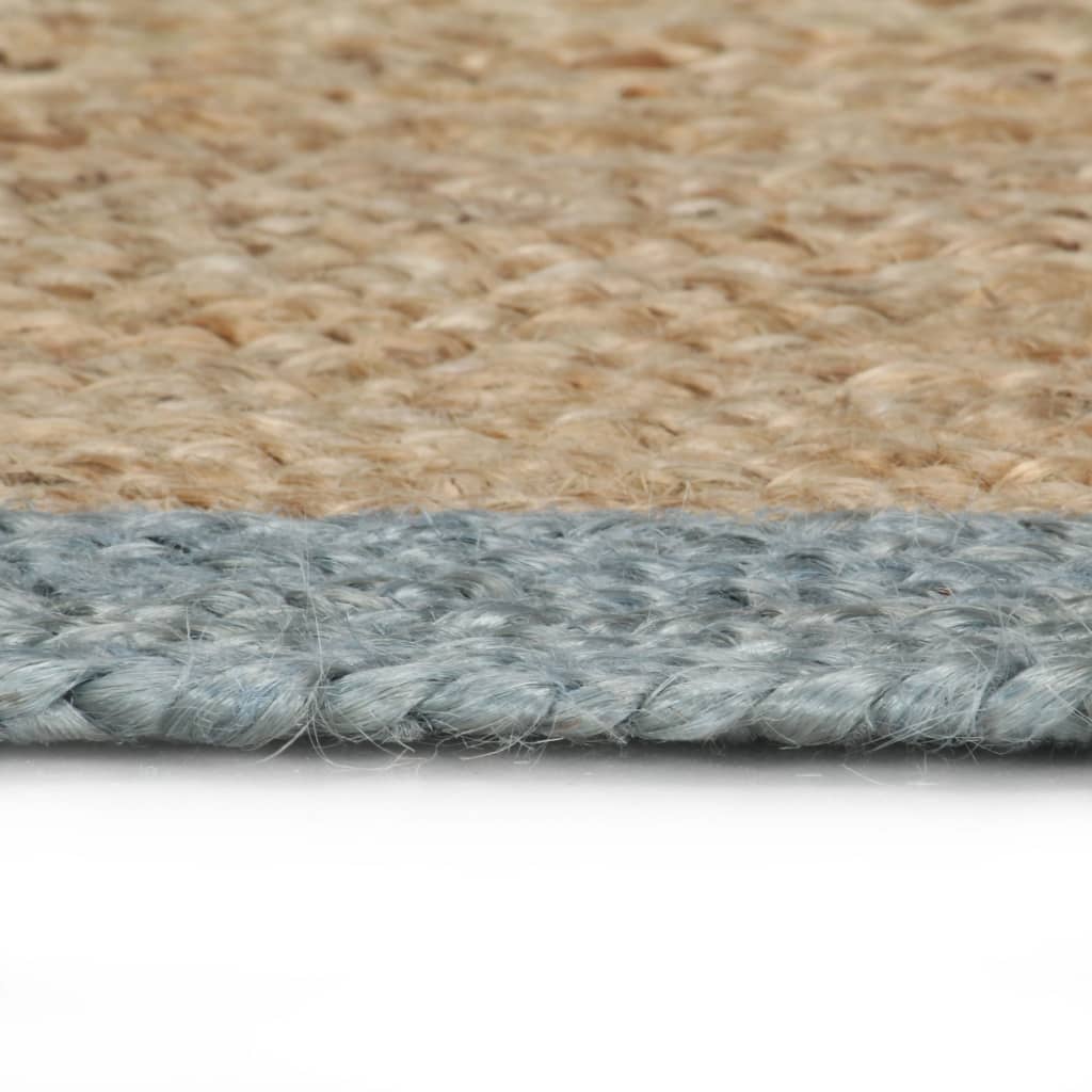 Alfombra Hecha A Mano De Yute Con Borde Verde Oliva 150 Cm / Vetonek_2
