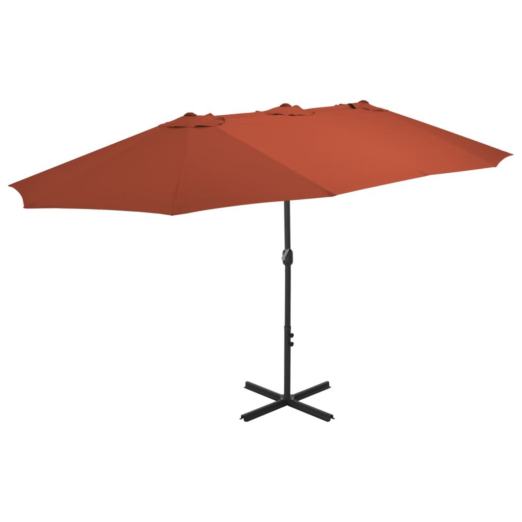 Vidaxl Sombrilla De Jardín Con Palo De Aluminio Terracota 460x270 Cm_0