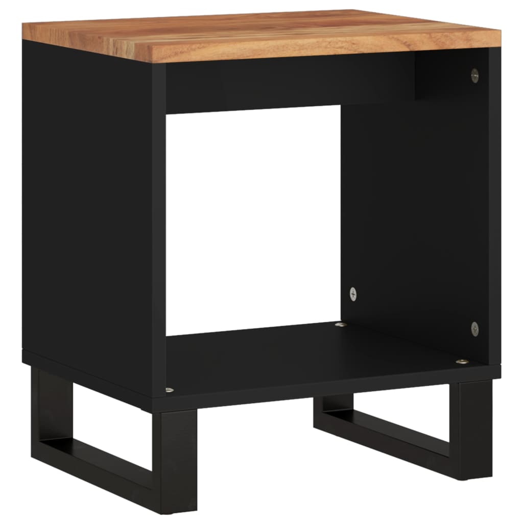 Mesa De Centro Madera Maciza Acacia Y Contrachapada 40x31x46 Cm_0