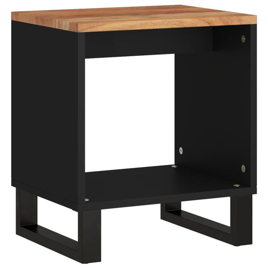 Mesa De Centro Madera Maciza Acacia Y Contrachapada 40x31x46 Cm_0