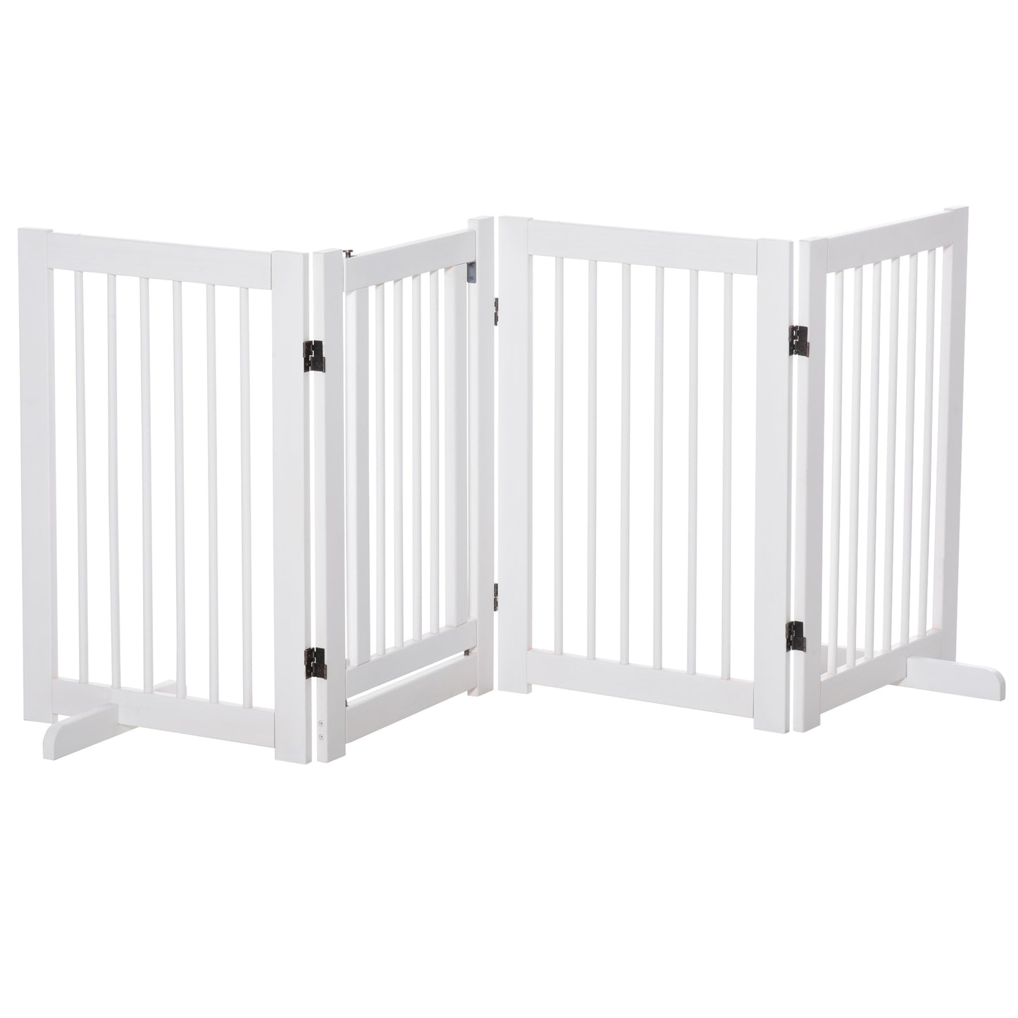 Pawhut Barrera De Seguridad Para Perros Plegable De Madera Con Soporte De Pie_0