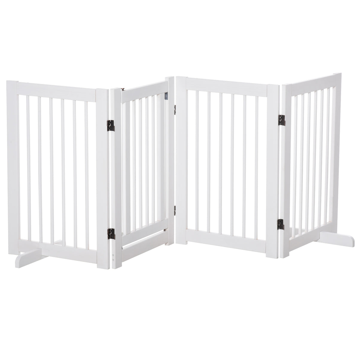 Pawhut Barrera De Seguridad Para Perros Plegable De Madera Con Soporte De Pie_0