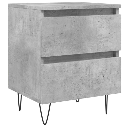 Mesita De Noche Madera De Ingeniería Gris Hormigón 40x35x50 Cm_0