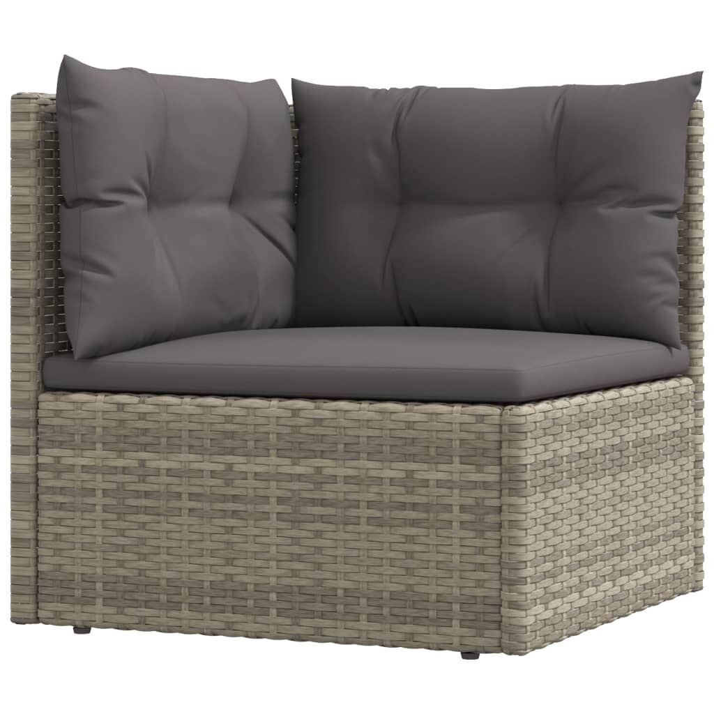 Vidaxl Set De Muebles De Jardín 5 Pzas Y Cojines Ratán Sintético Gris_3