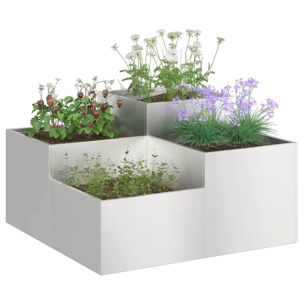 Maceta Para Jardín Plateado 80 X 80 X 48 Cm Acero Inoxidable_2