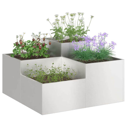 Maceta Para Jardín Plateado 80 X 80 X 48 Cm Acero Inoxidable_2