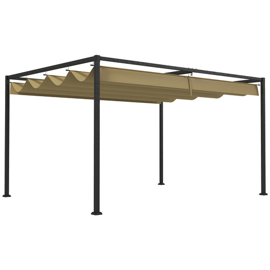 Outsunny Pérgola 3x2 M Cenador Jardín Con Techo Retráctil Poliéster Para Fiestas_0