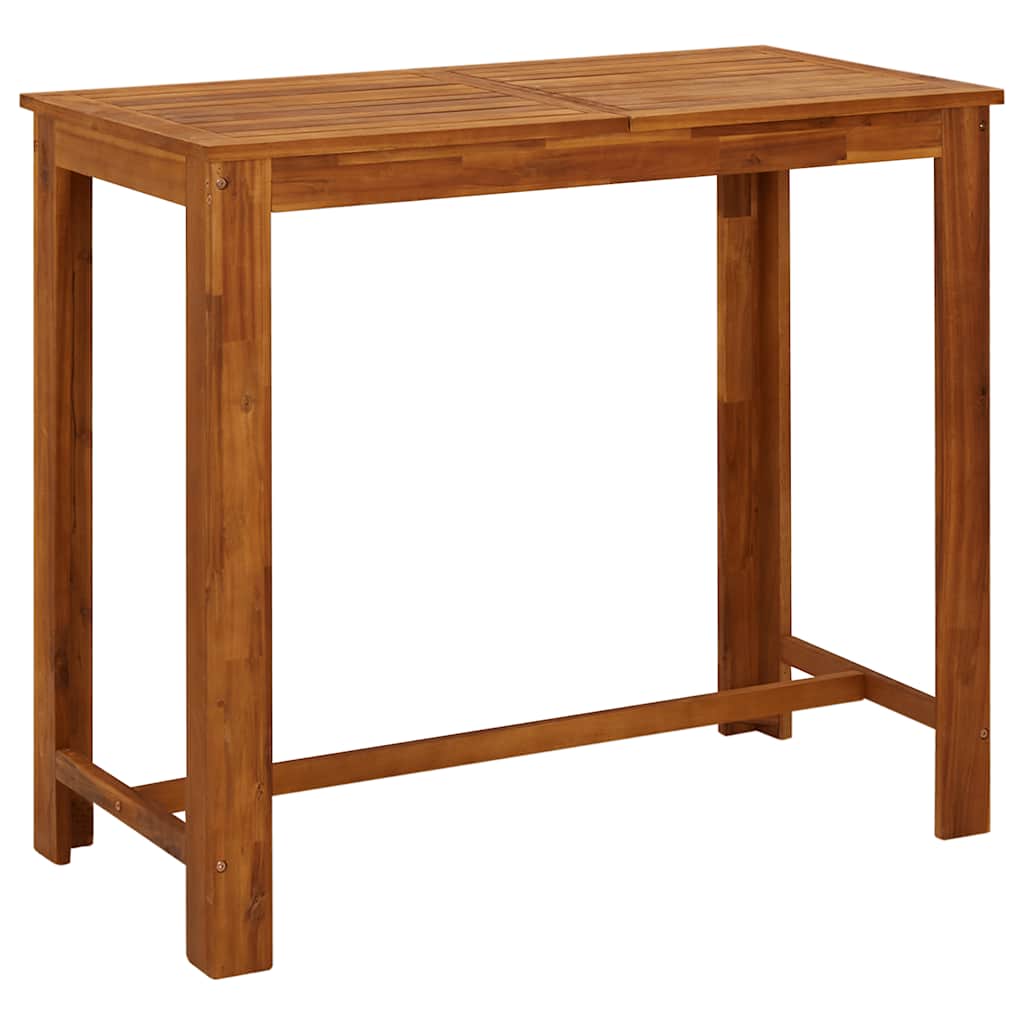 Mesa De Bar De Madera De Acacia Maciza 120x60x105 Cm_0