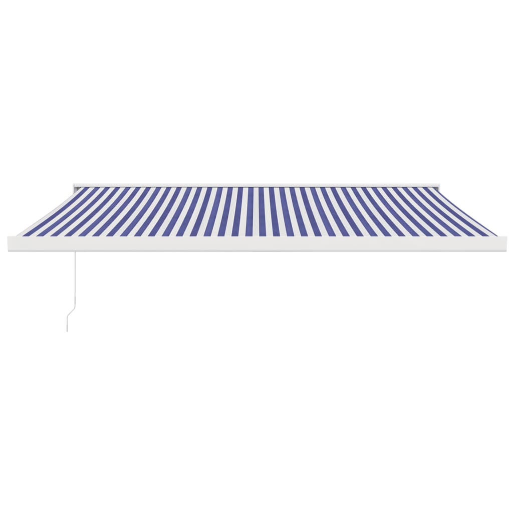 Toldo Retráctil Aluminio Y Tela Azul Y Blanco 4x3 M_2