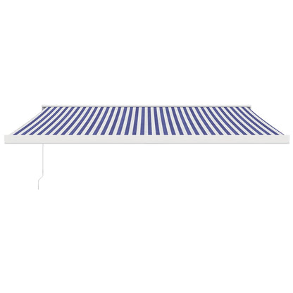 Toldo Retráctil Aluminio Y Tela Azul Y Blanco 4x3 M_2