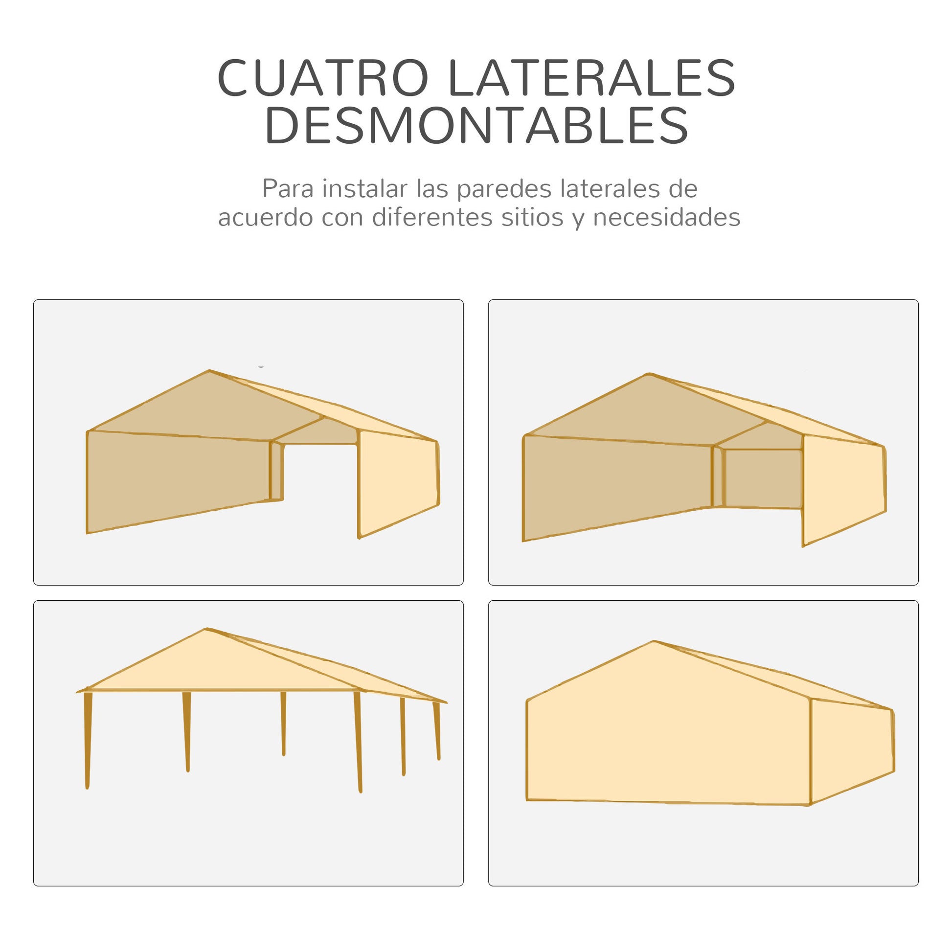 Outsunny Carpa De Jardín 6x3 M Con 4 Ventanas 2 Puertas Con Cremallera Blanco_4