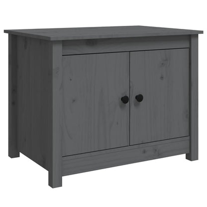 Mesa De Centro De Madera Maciza De Pino Gris 71x49x55 Cm_0