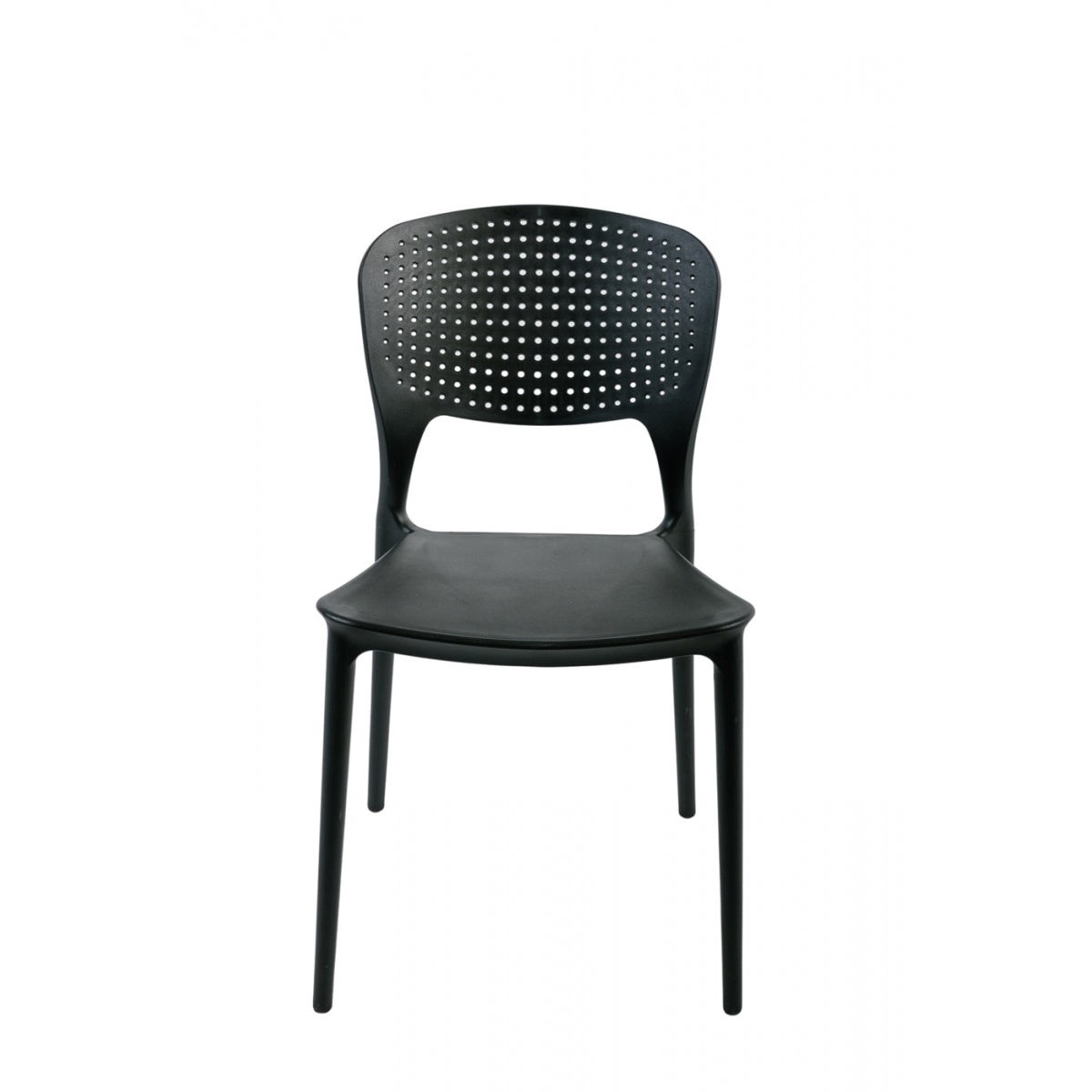 Juego De 4 Sillas Apilables De Polipropileno Negro - Muebles De Jardín - 46x51xh79.5cm_1