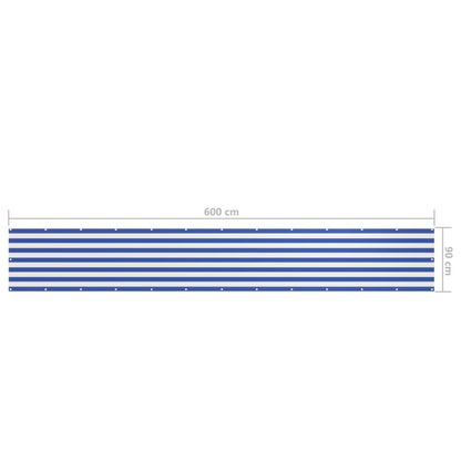 Vidaxl Toldo Para Balcón Tela Oxford Blanco Y Azul 90x600 Cm_4