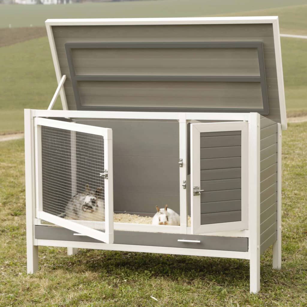 Kerbl Conejera Eco Samy Plástico Gris Y Blanco 116x57x82 Cm_3