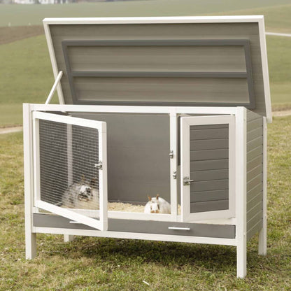 Kerbl Conejera Eco Samy Plástico Gris Y Blanco 116x57x82 Cm_3