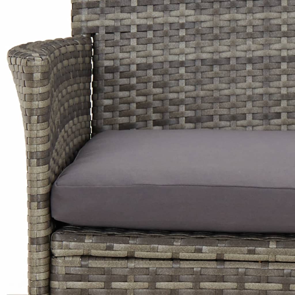 Vidaxl Set De Comedor De Jardín 11 Pzas Y Cojines Ratán Sintético Gris_5