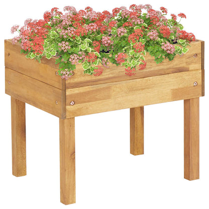Jardinera Elevada De Madera Maciza De Acacia 50x40x45 Cm_1