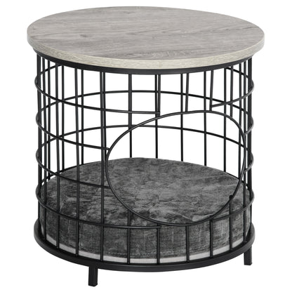 Pawhut Mesa Auxiliar Cama Para Gatos Con Orificio Cojín Desmontable 40x40x40cm_0