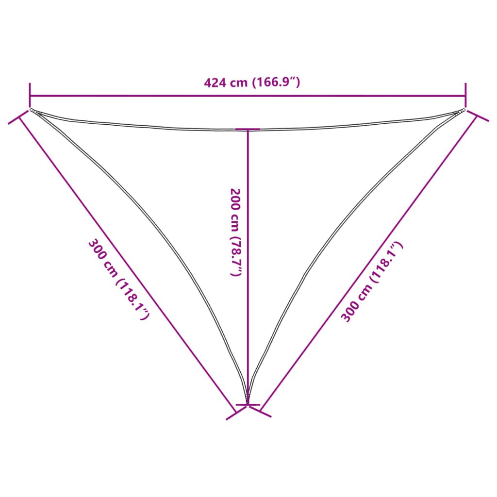 Vidaxl Toldo De Vela Triangular Tela Oxford Beige 3x3x4,24 M_2