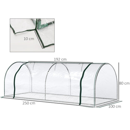Invernadero Caseta Para Jardín Outsunny 250x100x80 Cm Transparente_2