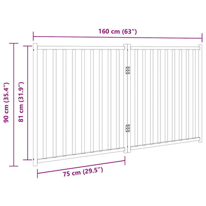 Vidaxl Puerta De Perros Plegable 2 Paneles Madera Abeto Negro 160 Cm_2