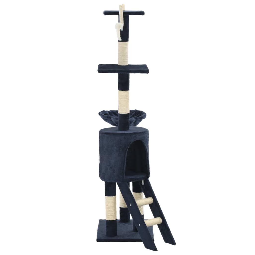 Vidaxl Rascador Para Gatos Con Poste De Sisal 138 Cm Azul Oscuro_3